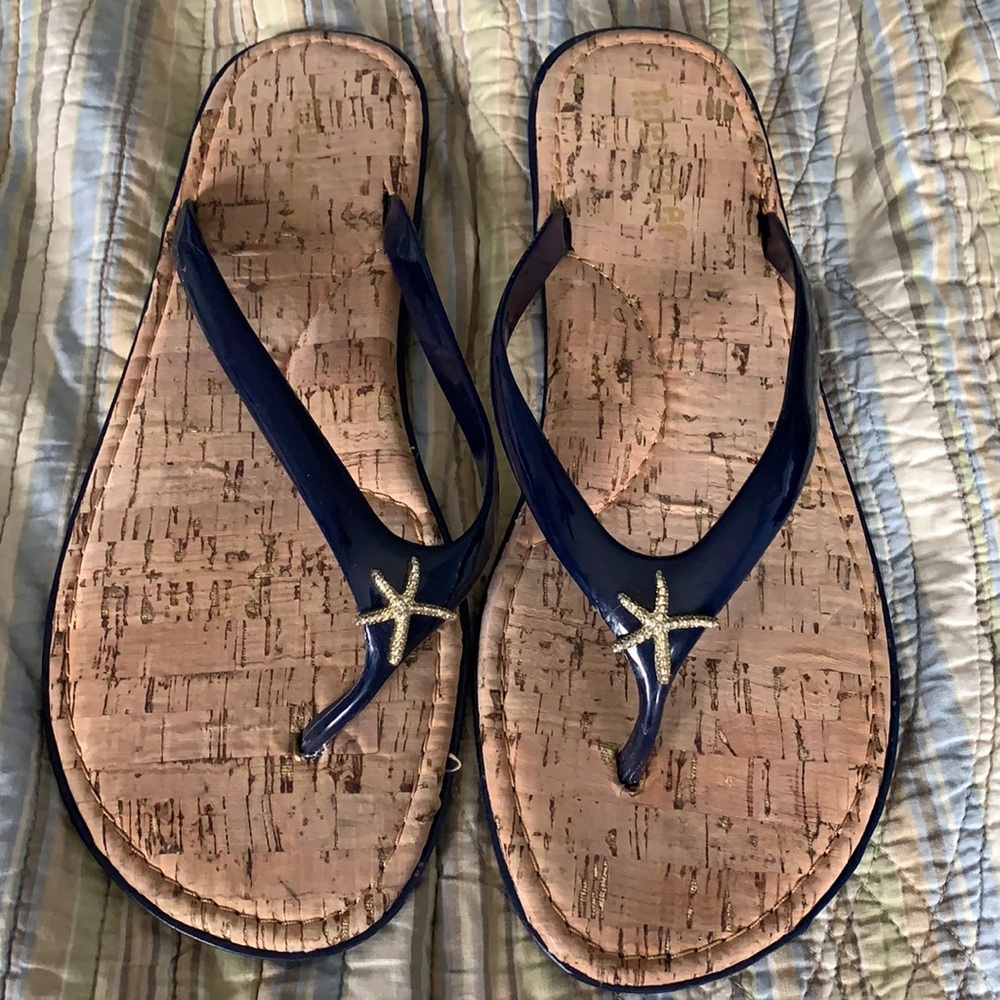 Excellent Used Condition Blue/Cork Starfish Sandal